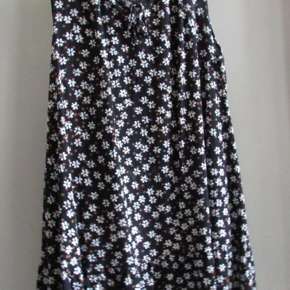 Women's Sonoma A-line, Sleeveless, Ruffled Neckline Black Floral Dress XXL - Picture 1 of 7